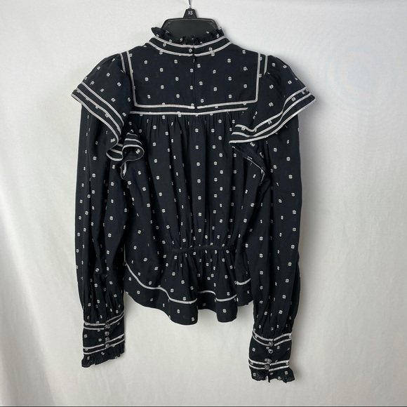 🌸NWT ulla johnson ester blouse in eclipse dot - Picture 13 of 13